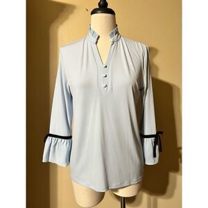 Karl Lagerfeld Paris Light Blue 3/4 Sleeve Blouse Size XS